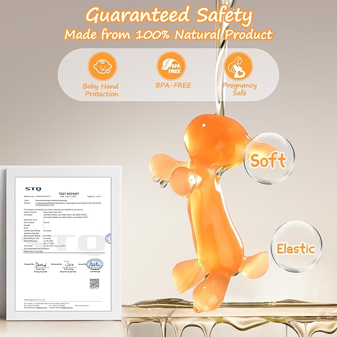 WAJIAYON Easter Bunny 2 Pack Amber Oil Baby Teething Toys for Babies,Silicone Baby teethers for Babies 3-6 Months,Freezer BPA Free Soft and Textured Chew Infant Toys Easter Gifts for Boys and Girls