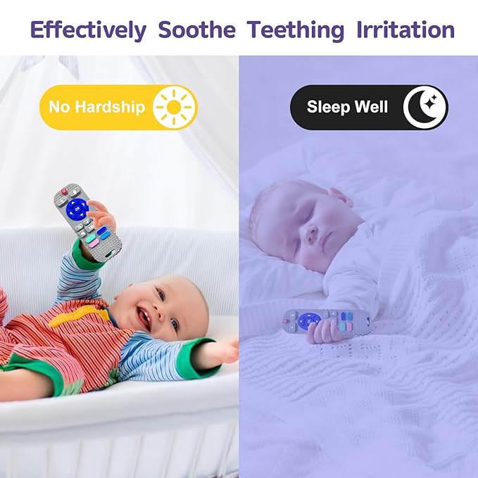 1 Pack Silicone Teethers for Babies 6-12 Months, Teething Toys for Babies 0-6 Months, Remote Teether for Baby, Sensory Toys for Babies,Toddler Infant Girl Boy Gifts