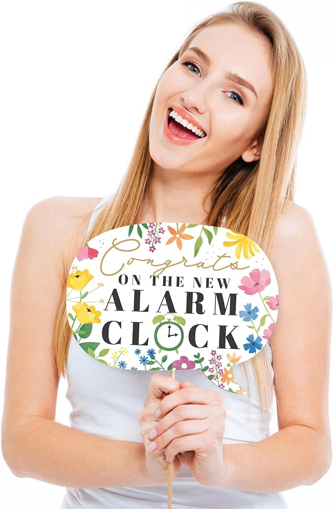 Big Dot of Happiness Funny Wildflowers Baby - Boho Floral Baby Shower Photo Booth Props Kit - 10 Piece