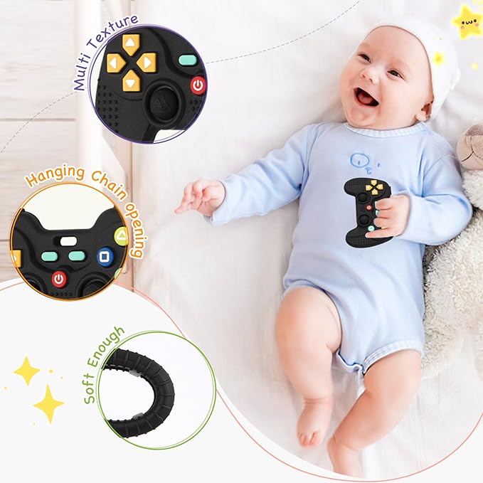1 Pack Silicone Teethers for Babies 6-12 Months, Teething Toys for Babies 0-6 Months, Remote Teether for Baby, Sensory Toys for Babies,Toddler Infant Girl Boy Gifts
