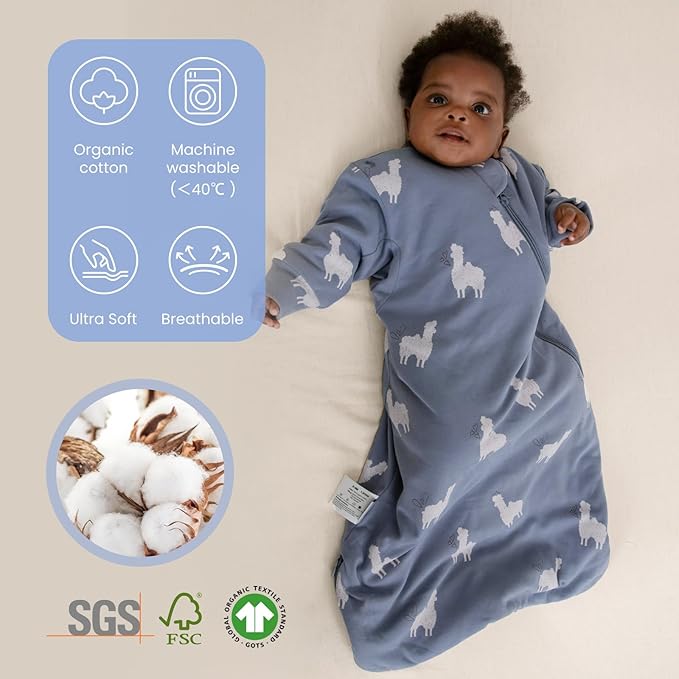 Unisex Sleeping Bag for Babies and Toddlers 1.0 Tog Sleep Sack 18-36Months, Newborn Sleep Sack, Wearable Blanket Baby, Sleep Sack with Sleeves, Gifts for Baby