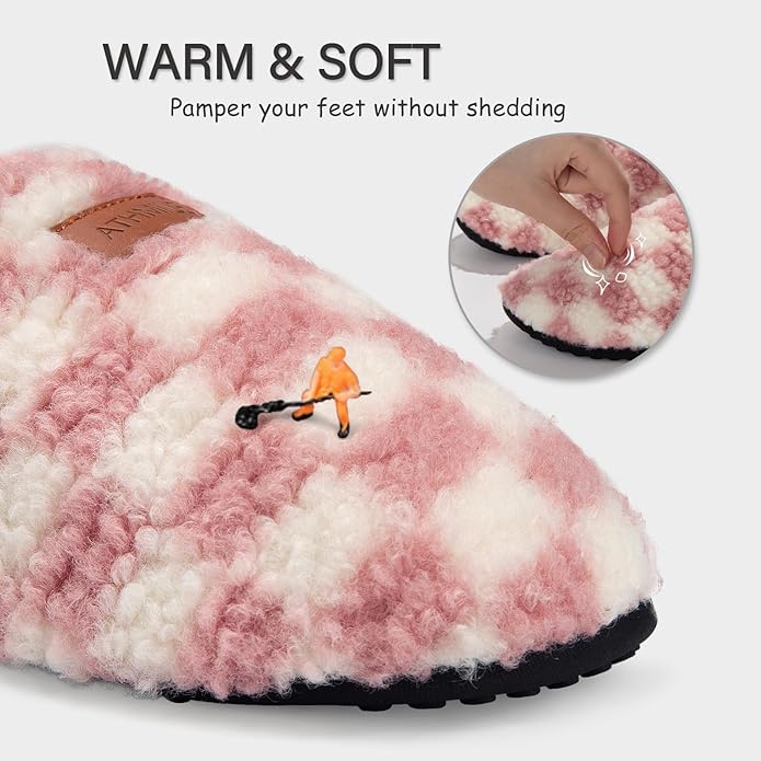 ATHMILE House Slippers for Women Men Indoor Barefoot Slippers Socks Furry Slip on House Shoes Cozy Comfy for Home Bedroom Travel Yoga
