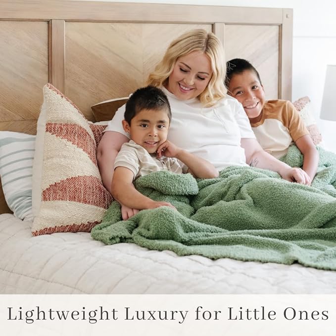 SARANONI Bamboni Luxury Baby Blanket, Breathable & Soft Plush Blanket for Infant Boys & Girls (Olive, Mini 15” x 20”)