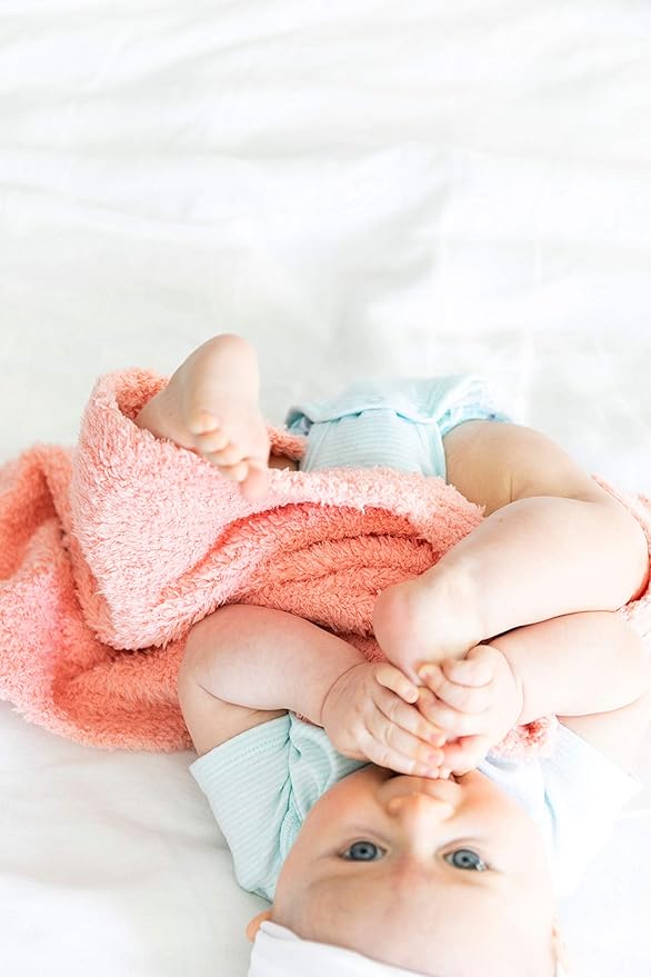 SARANONI Bamboni Luxury Baby Blanket, Breathable & Soft Plush for Infant Boys & Girls (Peach, Mini 15” x 20”)
