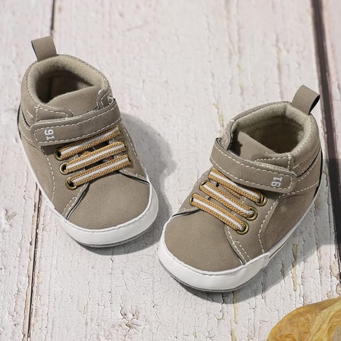 CENCIRILY Baby Boys Girls High Top Sneakers Soft Soles Anti Skid Infant Ankle Shoes Toddler Prewalker First Walking Crib Shoes