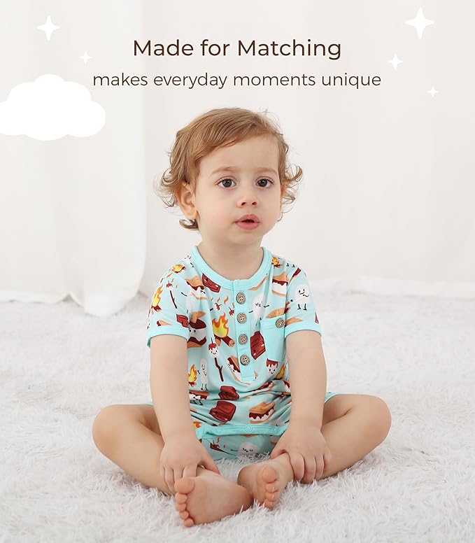 Baby Boy Romper Toddler Boys Short Sleeve Shorts Soft Jumpsuit Outfit Viscose Made from Bamboo