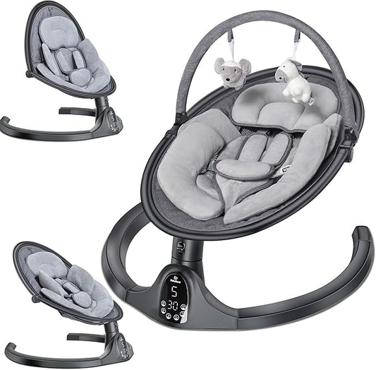 BabyBond Baby Swings for Infants to Toddler | Bluetooth Baby Swing with 3 Seat Positions | 5 Natural Sway Motion | Bluetooth Music | 5-Point Harness | Includes Remote Control