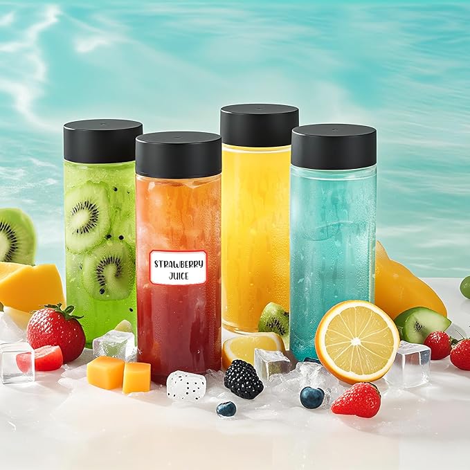 30 Pcs Empty Sensory Bottles,12 oz Leakproof Clear Plastic Juice Water Bottles with Lids,Reusable Drink Containers for Milk Tea Beverages Sensory Crafts Classroom Handmade Party Supply