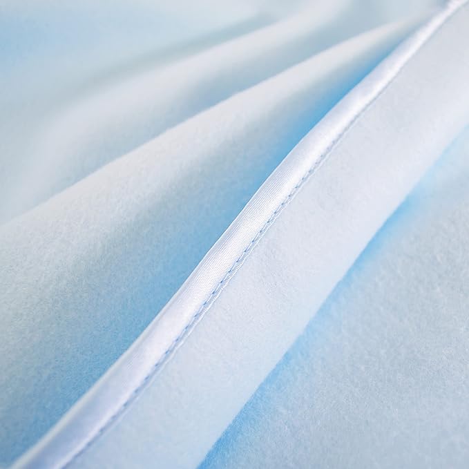 American Baby Company Fleece Blanket with Silk-Like Satin Trim, Soft, Warm & Cozy, Blue, 30" x 30" for Boys and Girls, Perfect for Baby Carrier, Stroller, Travel and Gifting