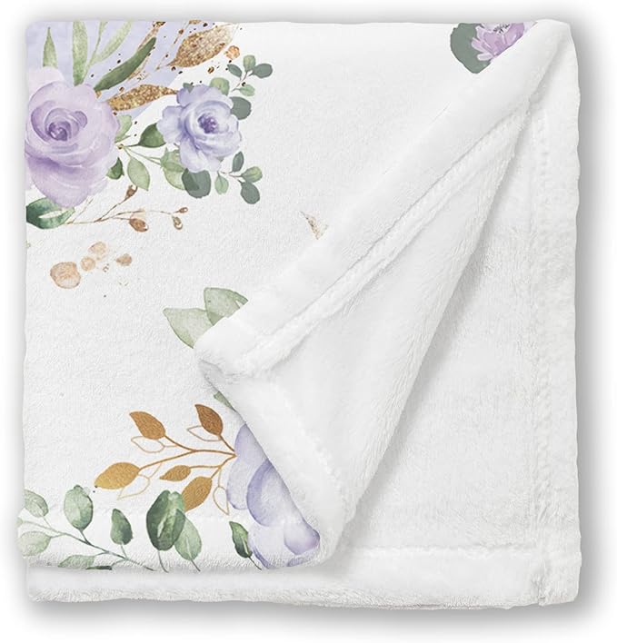 Arteaga Purple Elephant Baby Blanket, Personalized Baby Blankets for Girls, Customized Baby Blankets for Girls, Best Gift for Baby, Newborn, New Mom, Super Soft Plush Fleece, 30''x40''