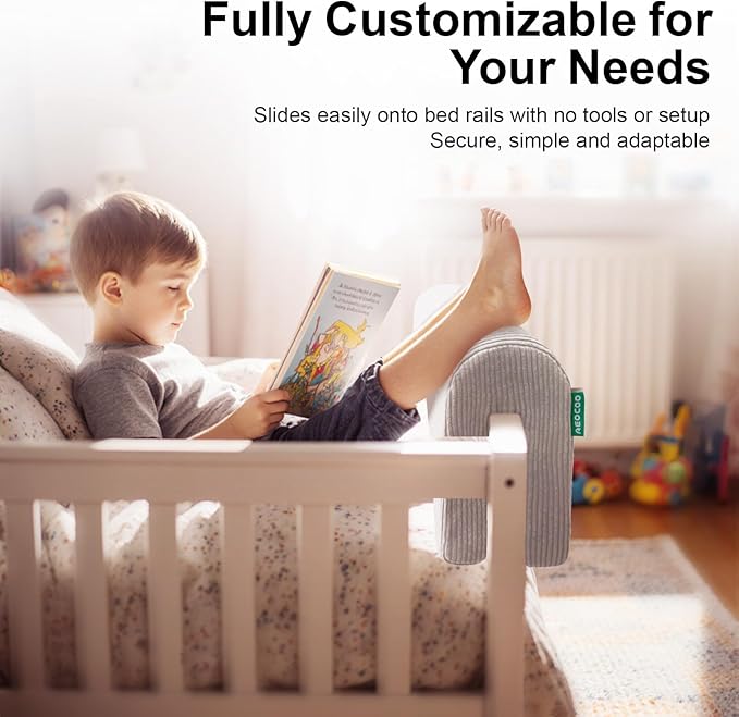 Bed Rail Bumpers Protector, Hospital Bed Rails Padding, Loft Beds and Bunk Beds Bumpers Protector, Premium Soft Memory Foam - Anti-Bump | Fall Prevention, 70x14x20cm, Gray
