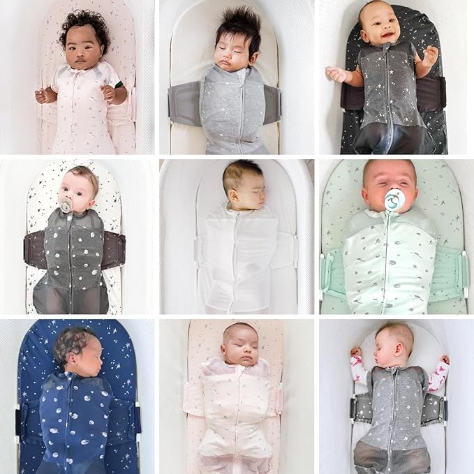Happiest Baby SNOO Sleep Sack - 100% Organic Cotton Baby Swaddle Blanket - Doctor Designed Promotes Healthy Hip Development (Graphite Planets, X-Large)