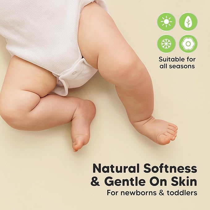 2-Pack Waterproof Crib Sheets for Girl, Boy - Organic Cotton 52X28 Fitted Crib Sheets Neutral, Crib Mattress Protector Sheets, Soft Toddler Bed Sheets, Washable Infant Fitted Baby Crib Sheets (Latte)