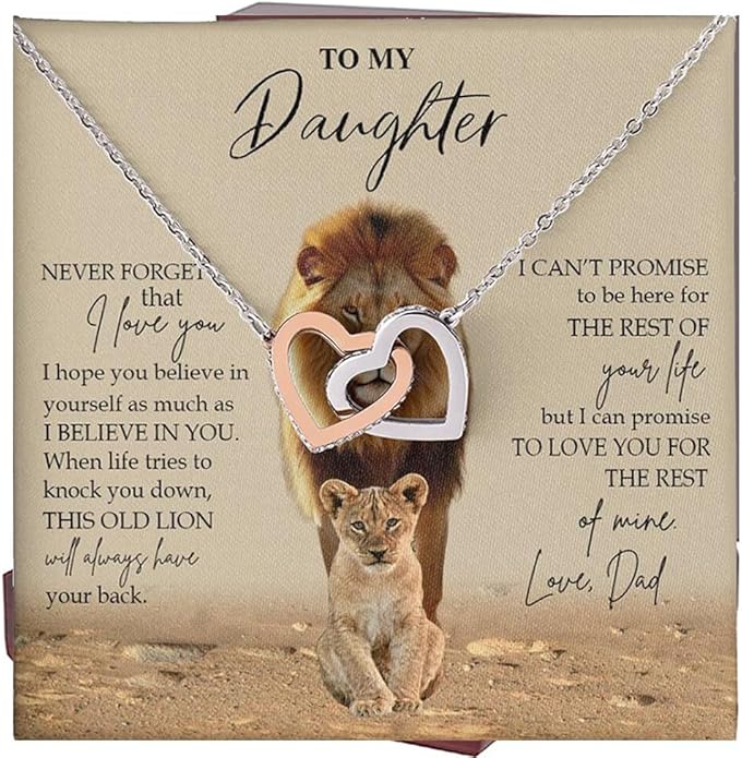 To My Daughter Gift Necklace From Dad or Mom - Badass Daughter Jewelry With Heartfelt Message & Elegant Box