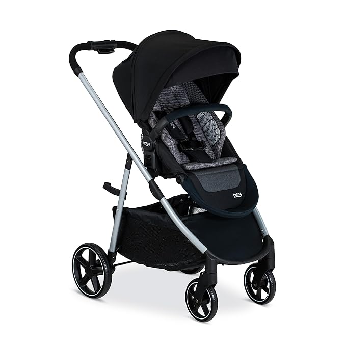 Britax Grove™ Modular Stroller, Lightweight Stroller with CozyFit™ Insert and Bumper Bar, 6 Ways to Ride, SafeWash, Pindot Onyx