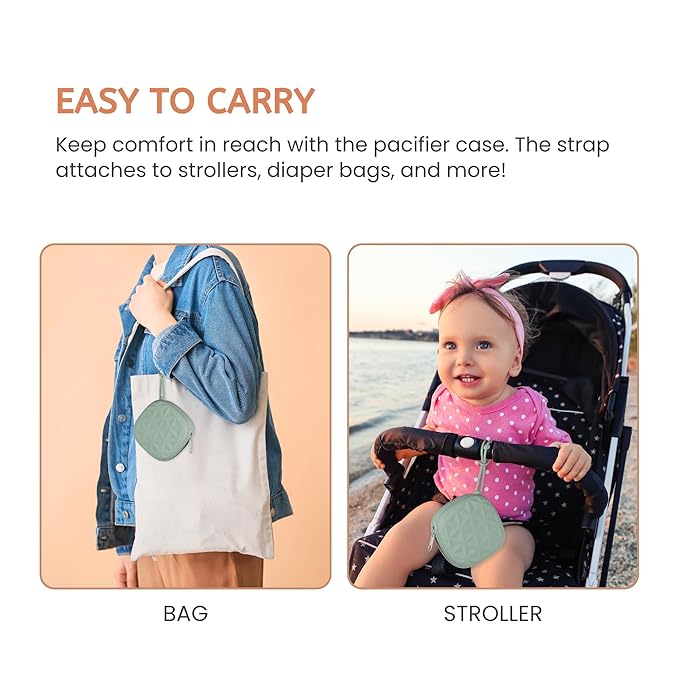 Silicone Pacifier Case for Diaper Bag, Newborn Baby Pacifier Holder Case For Boys & Girls (Color 3)