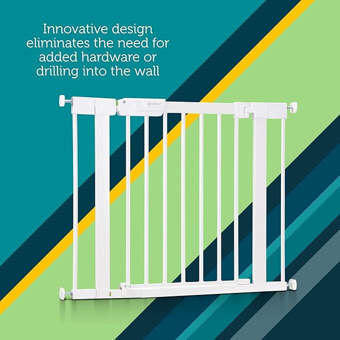Safety 1st Pressure Mounted Baby Gates for Doorways with SecureTech, Baby Gate with Door, Pet-Friendly Design, No Drilling, 29-38"