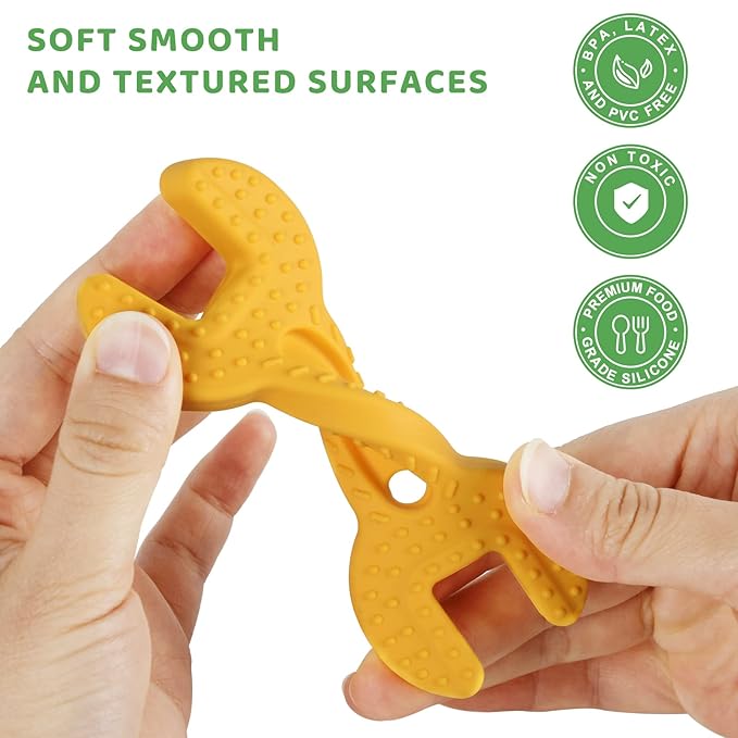 Fu Store 8 Pack Soft Silicone Teething Toys for 0-12Months 6-24 Months Toddlers Infant Hammer Tools Shape Baby Teethers Relief Soothe Babies Gums Set