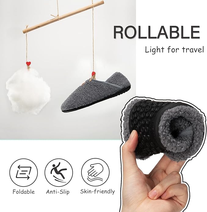 ATHMILE House Slippers for Women Men Indoor Barefoot Slippers Socks Furry Slip on House Shoes Cozy Comfy for Home Bedroom Travel Yoga