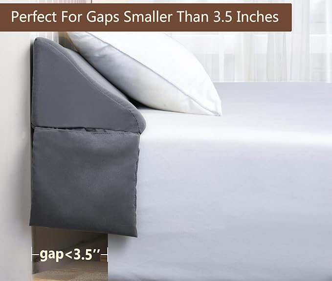 Vekkia King Pillow Wedge for Headboard Gap,Bed Gap Filler/Mattress Wedge Crack Filler,Close 0-3.5" Gap, Between Headboard and Mattress,Gray