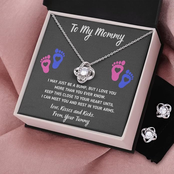 Baby Feet Jewelry Necklace, Mommy To Be Gifts For 1st Time Mom, To My Mommy Necklace Baby Bump, Gifts For Pregnant Women Mom To Be