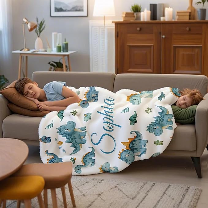 Ship Next Day, Personalized Baby Blanket for Boys Girls - Printed in USA, Custom Baby Blanket with Name Super Soft Plush Flannel, Easter Christmas Brithday Gifts for Baby Shower Kids Toddlers Newborn