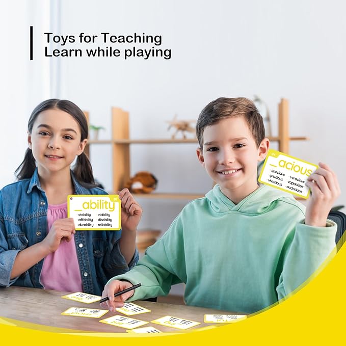 WJPC 116 Set Phonics Suffix Words Flash Cards,Phonic Sigh Words Flash Cards for 7,8,9,10,11,12 Years 2nd, 3rd, 4th, 5th Grade Boys&Girls&Kids Learning Writing Reading