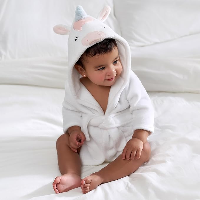 Gerber Unisex Baby Plushy Soft Hooded Animal Character Bathrobe