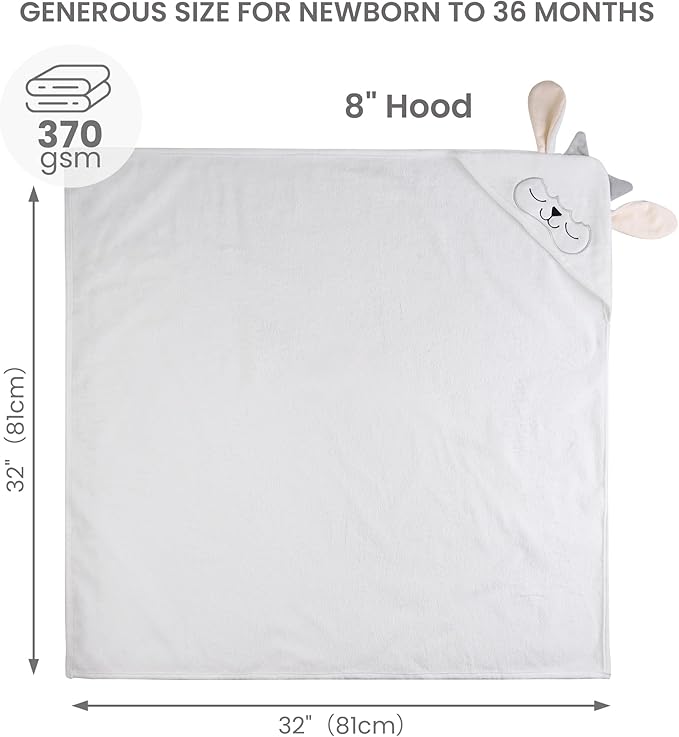 Mooreeke 1 Pack Toddler Towel - 100% Cotton Toddler Hooded Towels - Soft Baby Bath Towel with Hood for Newborn - Comfort Towels for Baby Girls and Boys - Animal Shaped (Lamb)