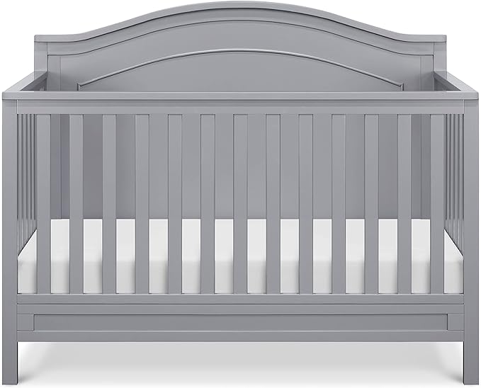 DaVinci Charlie 4-in-1 Convertible Baby Crib - GREENGUARD Gold Certified Convertible Crib to Toddler Bed, Daybed, Full-Size Wooden Bed and Durable - 4 Adjustable Mattress Heights - Grey