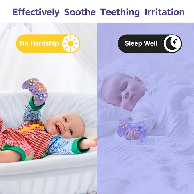 1 Pack Silicone Teethers for Babies 6-12 Months, Teething Toys for Babies 0-6 Months, Remote Teether for Baby, Sensory Toys for Babies,Toddler Infant Girl Boy Gifts