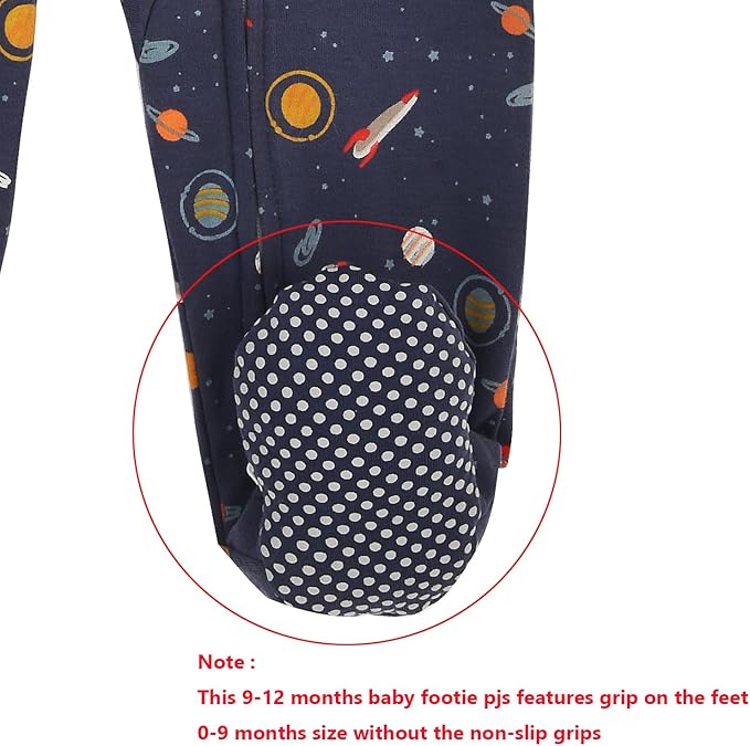 Aablexema Baby Footie Pajama with Mitten Cuffs, Double Zipper Infant Cotton clothes Sleeper Pjs, Footed Sleep Play