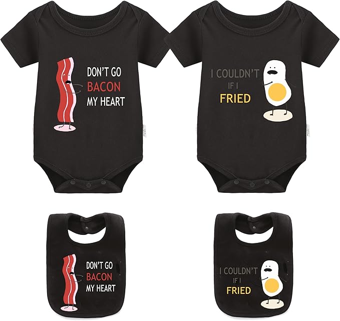 YSCULBUTOL Baby Twins Bodysuit Perfect Together Best Friend Newborn Romper Toddler Unisex Twin Outfit