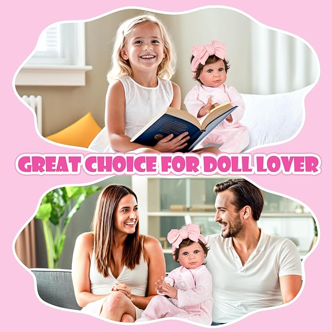 Aori Reborn Baby Dolls 22 Inch Realistic Girl - Lifelike Weighted Newborn Toddler with Feeding Bottle & Magnetic Pacifier, Handapplied Wig Hair, Soft Body, Gift for Kids 3+,Collectors