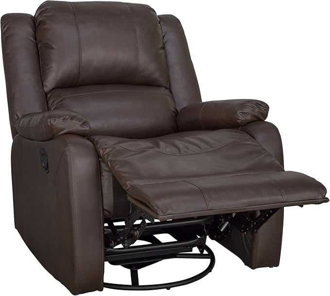 RecPro Charles Collection | 30" Swivel Glider RV Recliner | RV Living Room (Slideout) Chair | RV Furniture | Glider Chair (Chestnut, 1-Pack)
