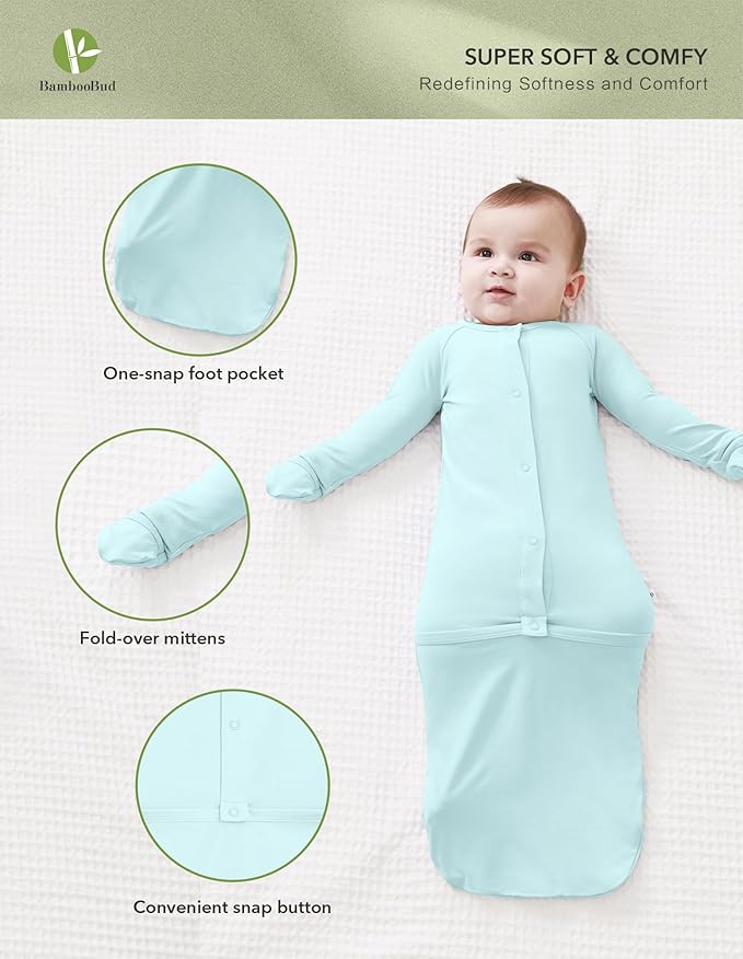 Baby Nightgowns Sleeper Gown Newborn Long Sleeve Pajama Gowns Unisex Viscose from Bamboo Infant Sleepwear