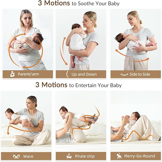 Electric Baby Swing Newborn for Infants with 5 Speeds, Multi Motion 3D Baby Rocker for Girl Boy Swingset Indoor with 13 Melodies Music, Remote Control, Dark Gray