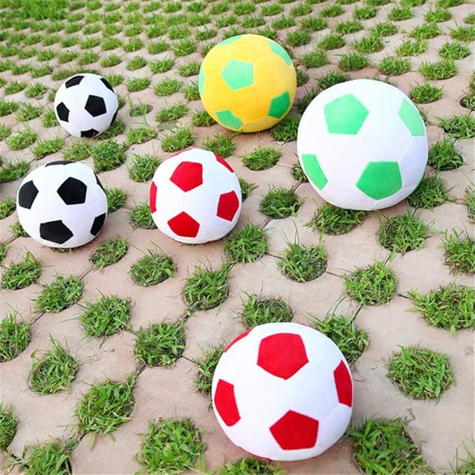 Plush Soccer Balls - Fluffy Stuffed Toy Soccer Ball Plush Pillow Soft Durable Stuff Soccerball Gift for Kids Boy Baby (Red - White,11.8inch/30cm)