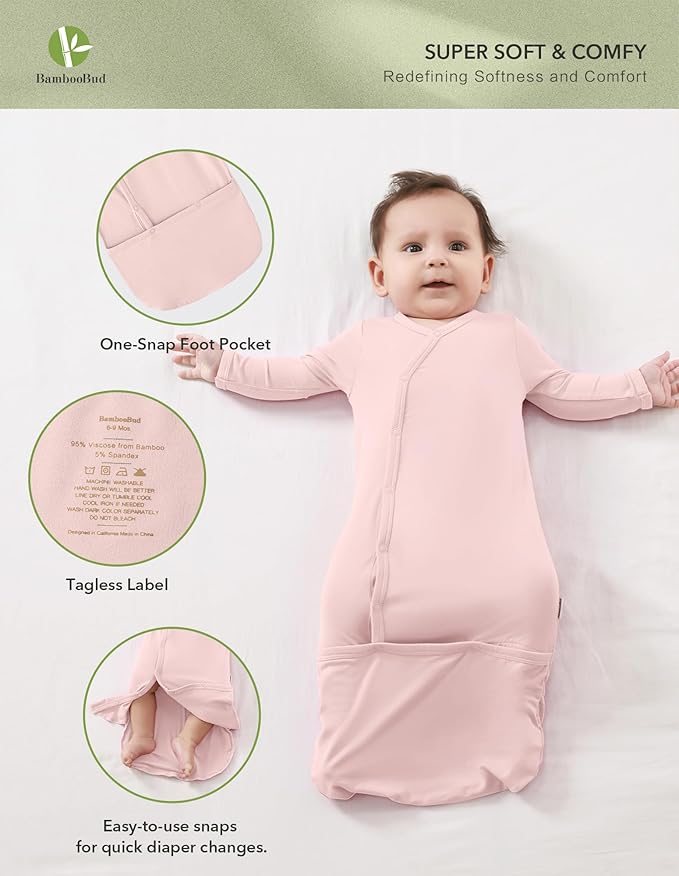 Baby Nightgowns Sleeper Gown Newborn Long Sleeve Pajama Gowns Unisex Viscose from Bamboo Infant Sleepwear