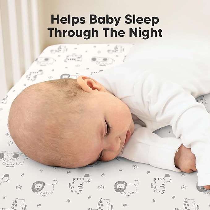 2-Pack Waterproof Crib Sheets for Boy, Girl - Organic Cotton 52X28 Fitted Crib Sheets Neutral,Crib Mattress Protector Sheets,Soft Toddler Bed Sheets,Washable Infant Fitted Baby Crib Sheets(KeaSafari)