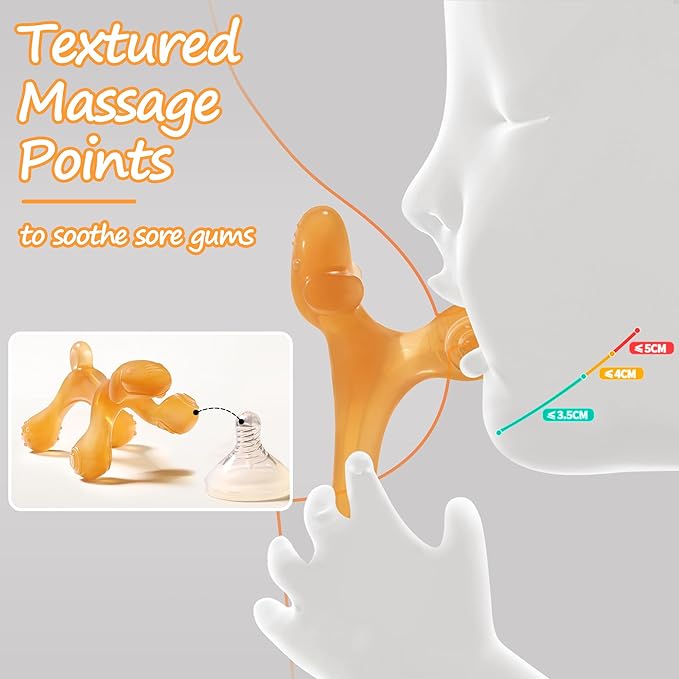 WAJIAYON 2 Pack Amber Oil Baby Teething Toys for Babies 0-6 Months,Silicone Baby teethers for Babies 3-6 Months,Freezer BPA Free Super Soft and Textured 6 to 12 Months,Chew Infant Toys Gift-(Dog)