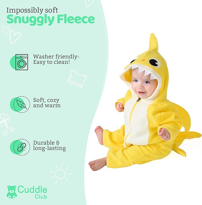 Cuddle Club Fleece Baby Bunting Bodysuit with Hood, Convertible Mittens & Booties, Car Seat Friendly, Soft & Warm, Easy Zip