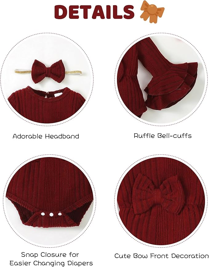 SUNNY PIGGY Baby Girl Clothes Infant Newborn Outfits Romper 0-18 Month Toddler Girls’ Clothing Pant Set