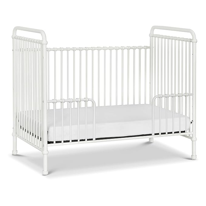 Namesake Abigail 3-in-1 Convertible Metal Crib in Washed White, Greenguard Gold Certified