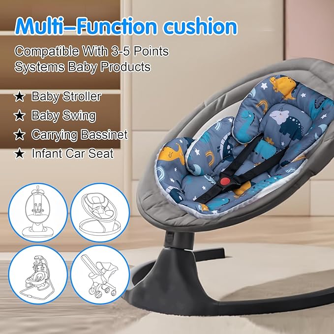 2 in 1 Infant Insert for Carseat, Newborn Car Seat Insert with 3D Mink Dot, Soft Baby Car Seat Head Support for Boys Girls, Breathable Car Seat Cushion for Baby, Stroller Cushion for Swing, Bouncer
