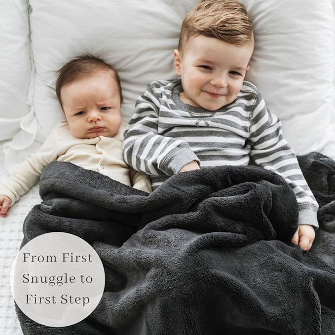 SARANONI Receiving Blankets for Babies Super Soft Boutique Quality Lush Luxury (Charcoal, Receiving 40" x 30”)