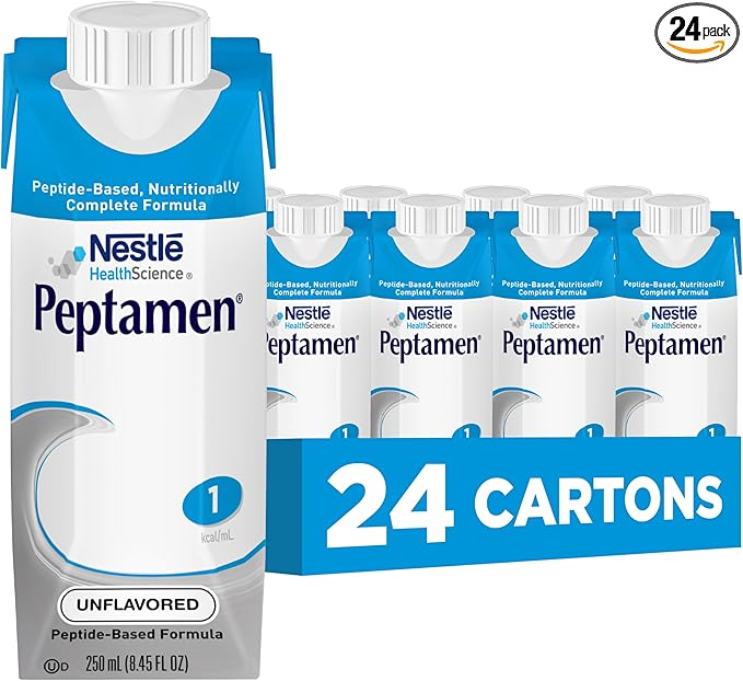 Nestle Peptamen Tube Feeding Formula Unflavored 250 mL Carton 24 Ct