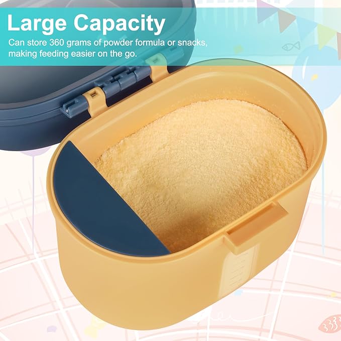 Accmor Baby Formula Dispenser On The Go, Portable Milk Powder Formula Dispenser with Scoop,Formula Containers for Travel Hold 8.5oz/240g Formula, Yellow