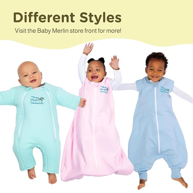 Magic Sleepsuit Baby Merlin's Cotton Baby Swaddle Transition Product - Soft and Cozy Design, Double Zipper for Easy Diaper Changes, Promotes Safe Sleep, 3-6 Months - Yellow - Small 12-18lbs