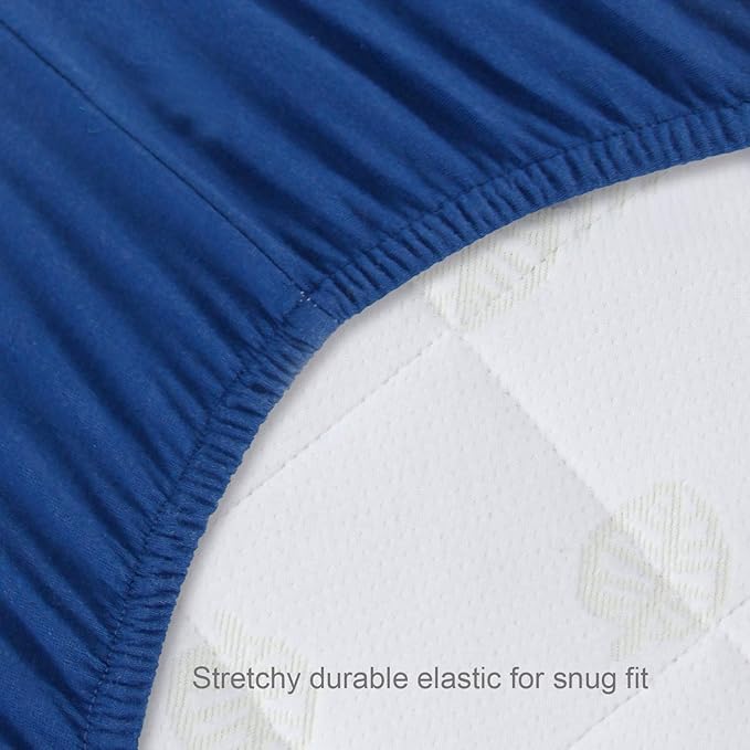 Biloban Crib Sheets Fitted for Boys, 2 Pack Crib Sheet Fits for Standard Crib Mattress, Neutral Toddler Bed Sheets Girl, Grey & Navy, 52”X 28”